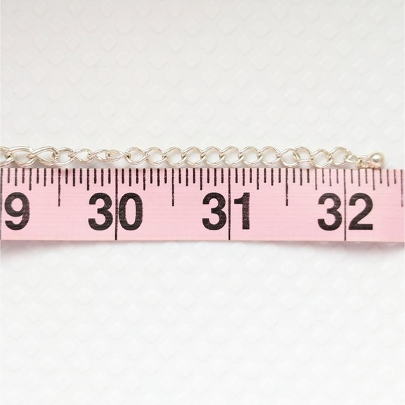 Cluster Beaded Festoon Bib Necklace Multi Strand Chain Silver Tone - Picture 4 of 4